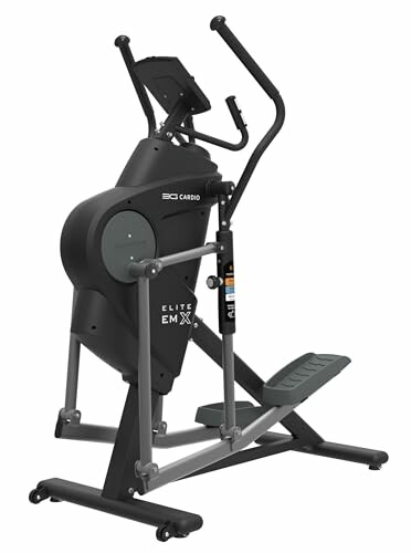 Black elliptical step machine for cardio exercise