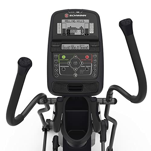 Schwinn exercise bike console with digital display and controls