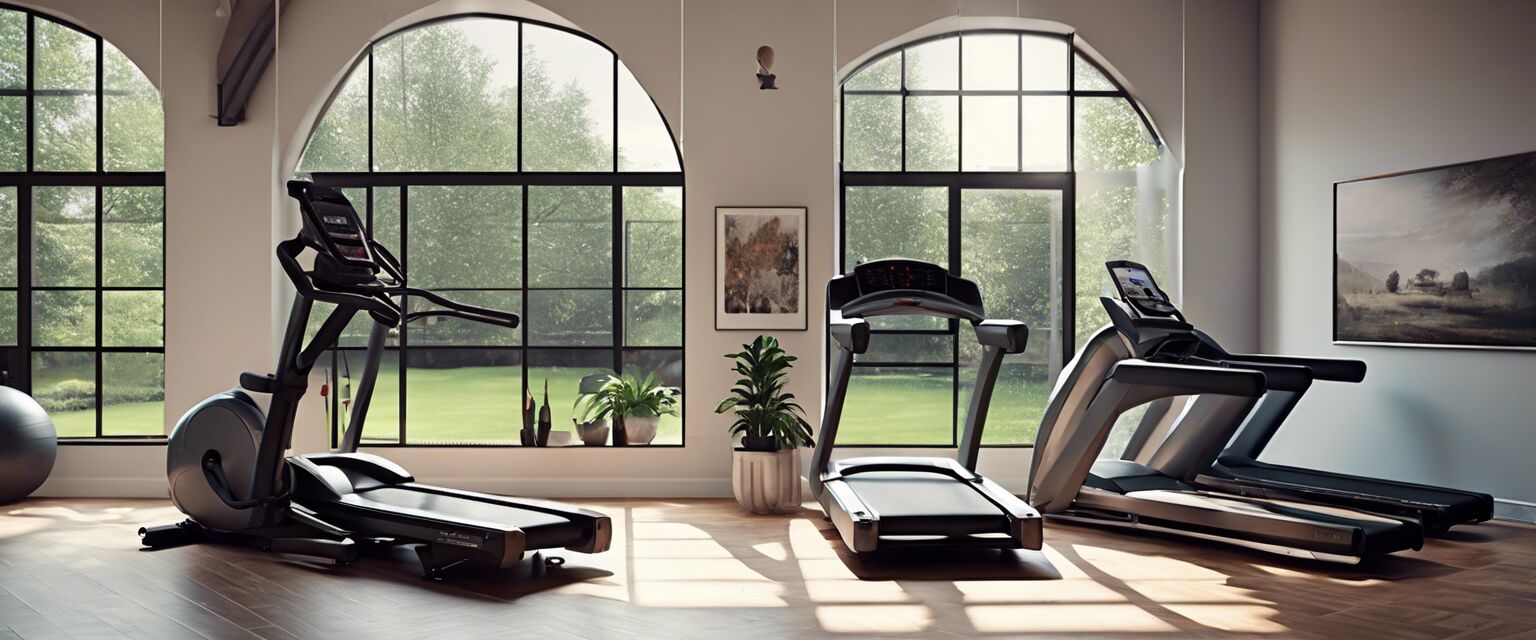 Home gym with Elliptical and Treadmill